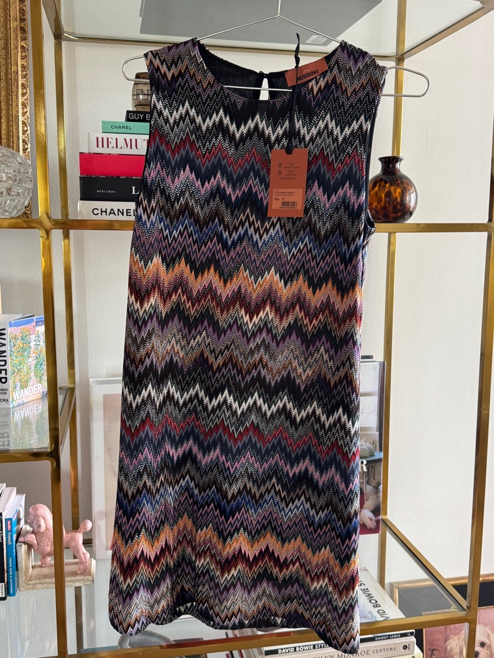 Fall Colors Missoni NWT Multicolor Zigzag Mini Dress Size 40